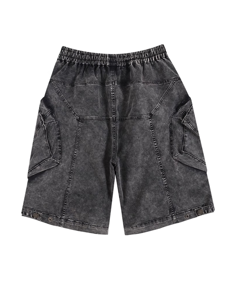 Apocalypse Washed Patchwork Tactical Cargo Shorts | Baggy Jorts