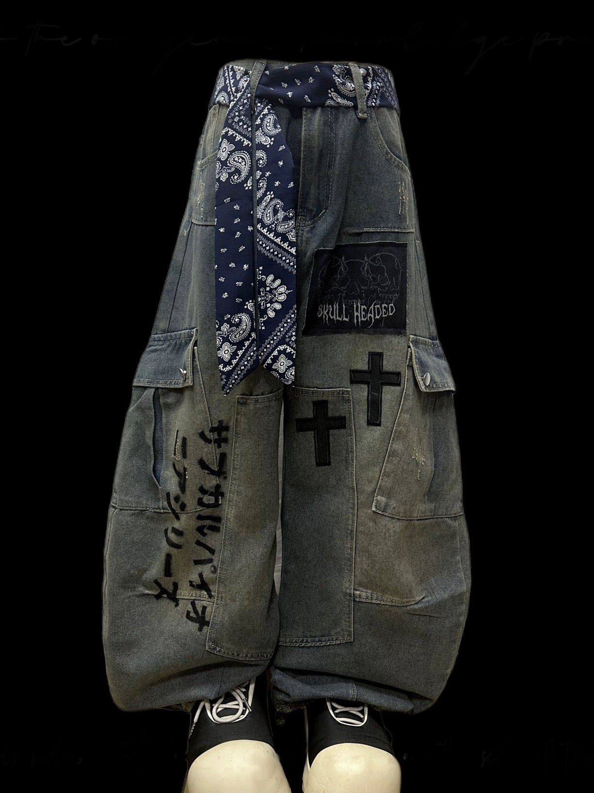 Street Washed Chains Denim Pants | Y2K Jeans