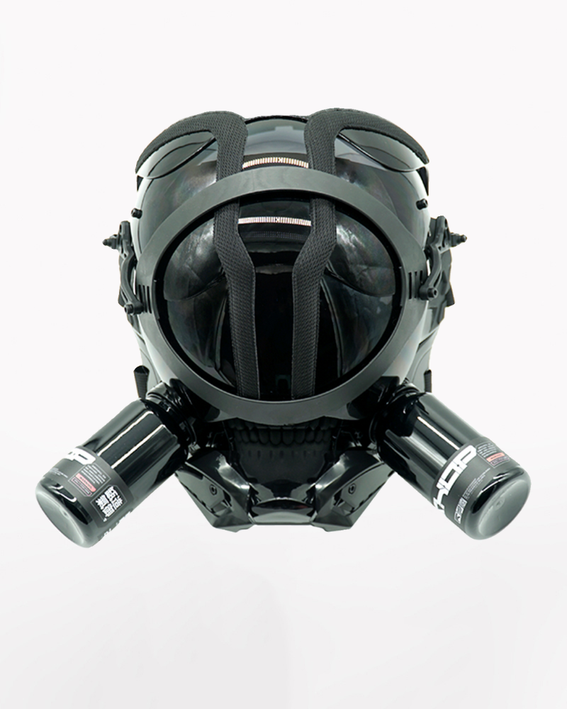 cyberpunk motorcycle helmet gas mask Biowalker Glowing Cyberpunk Helmet Mask – Techwear Official