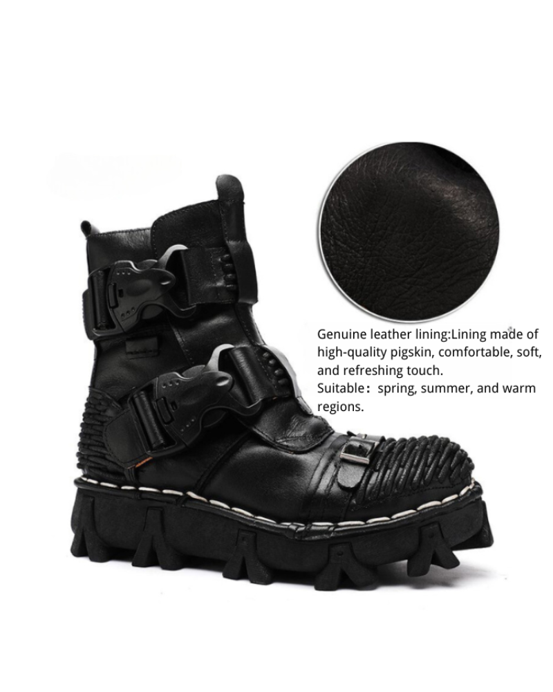 Techwear Harley Unisex Buckle Motorcycle Boots