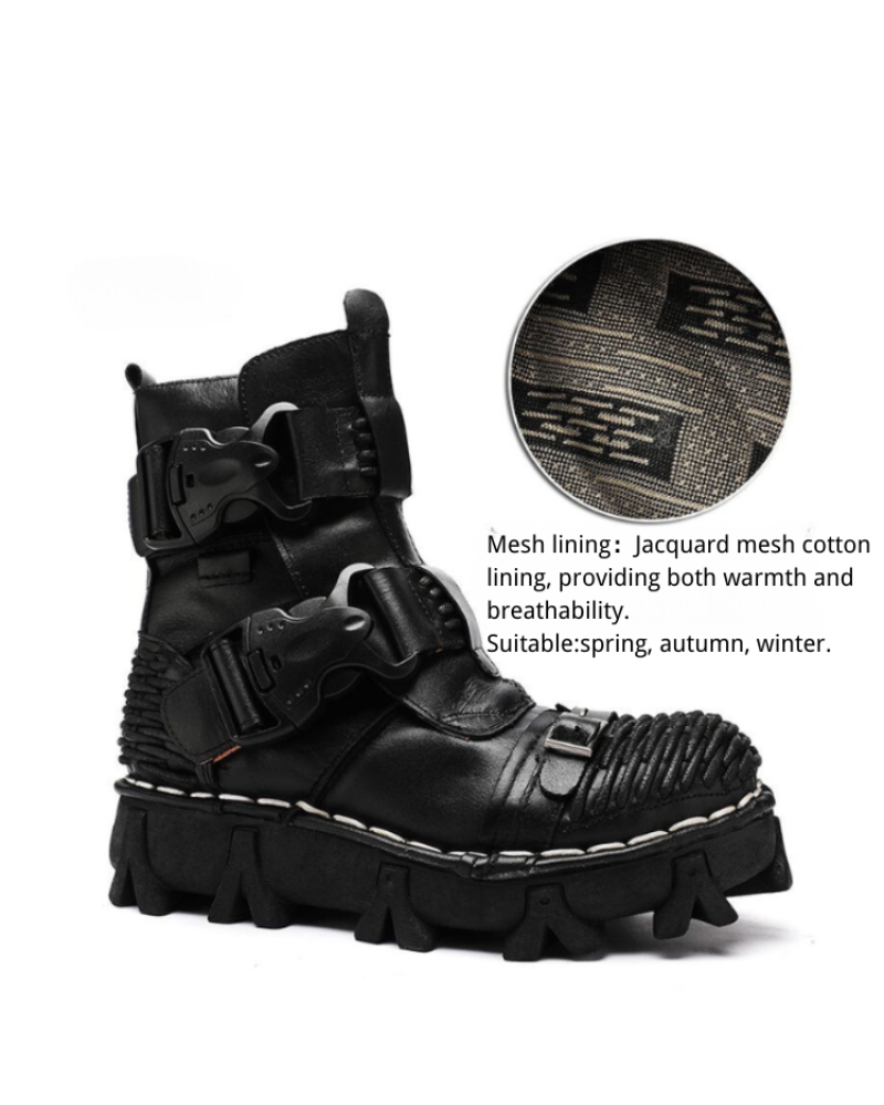 Techwear Harley Unisex Buckle Motorcycle Boots