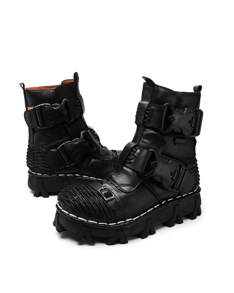 Techwear Harley Unisex Buckle Motorcycle Boots