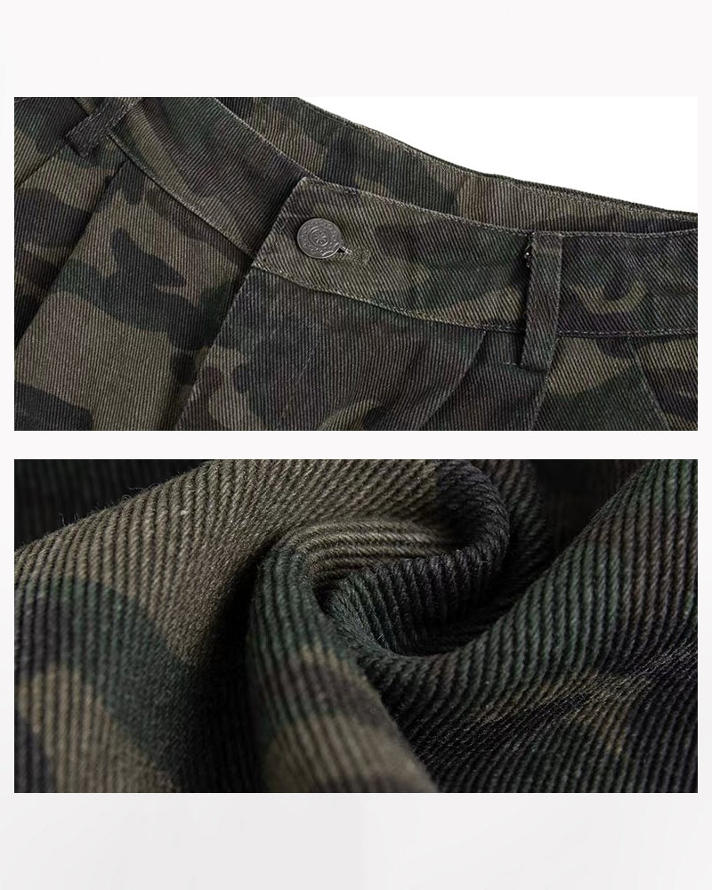 Vintage Snakeskin Camo Baggy Cargo Jorts