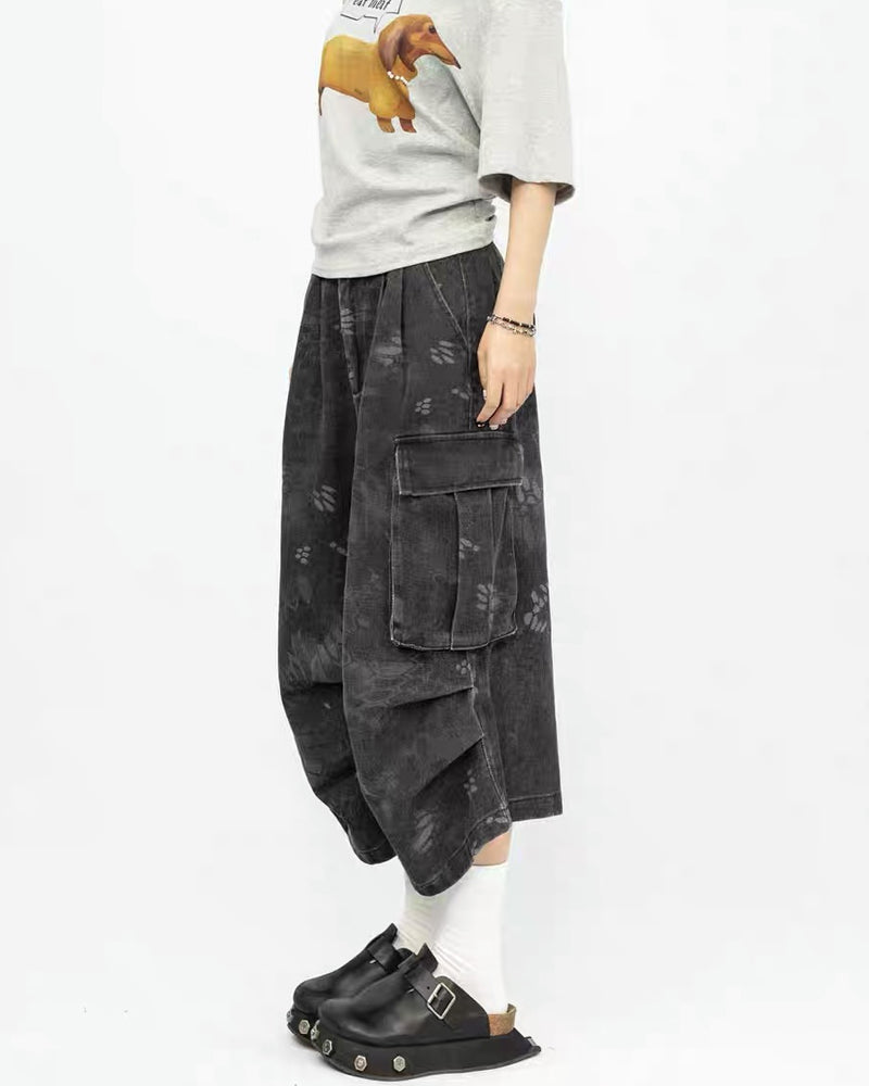 Vintage Snakeskin Camo Baggy Cargo Jorts