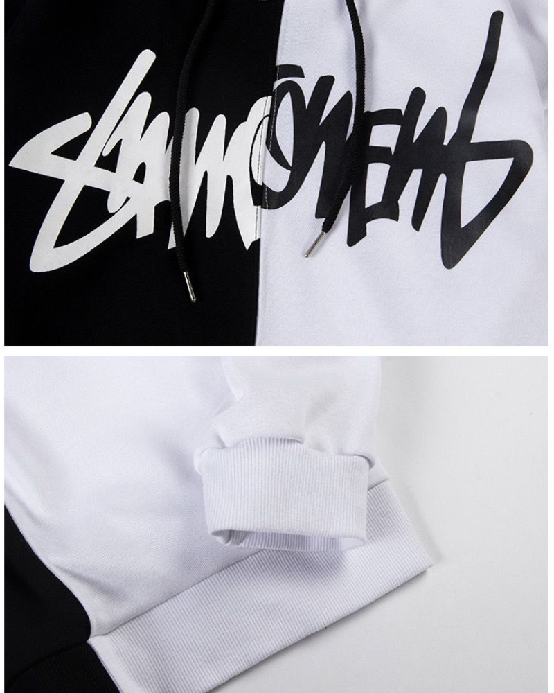 Techwear Claw Marks Black and White Hoodie