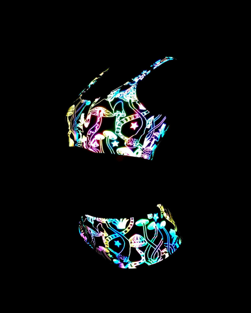 Colorful Reflective Rave Party Shiny Bikini Set