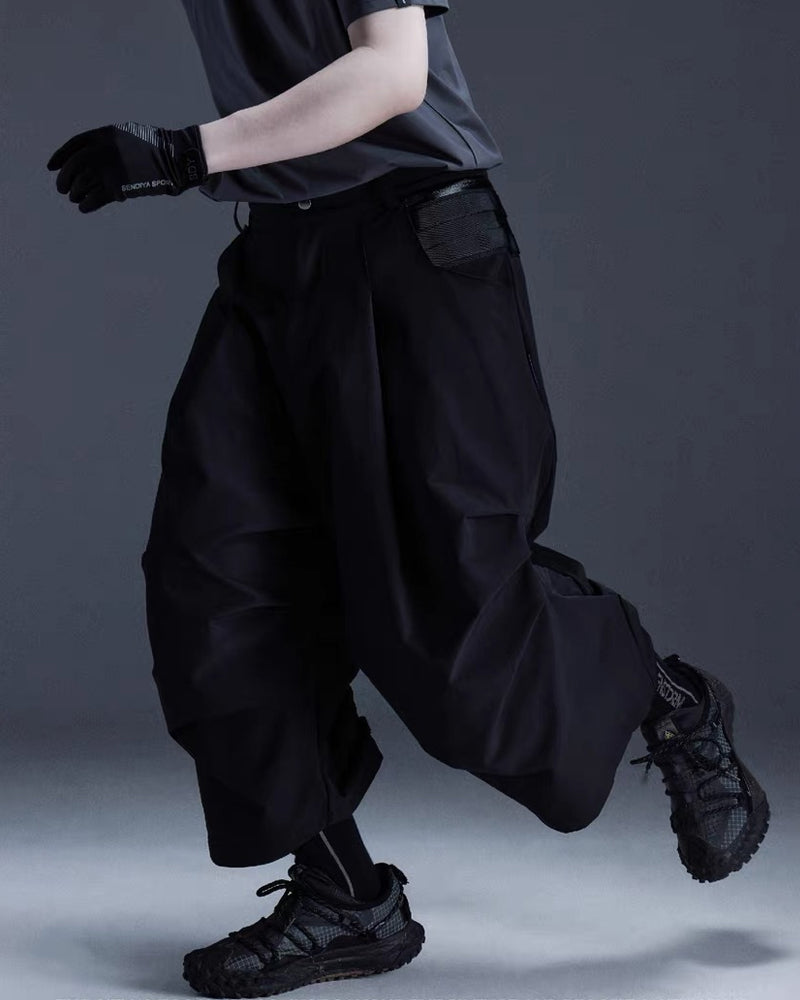 Japanese Techwear Curved Wide Pants