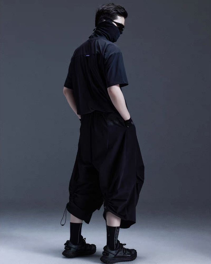 Japanese Techwear Curved Wide Pants