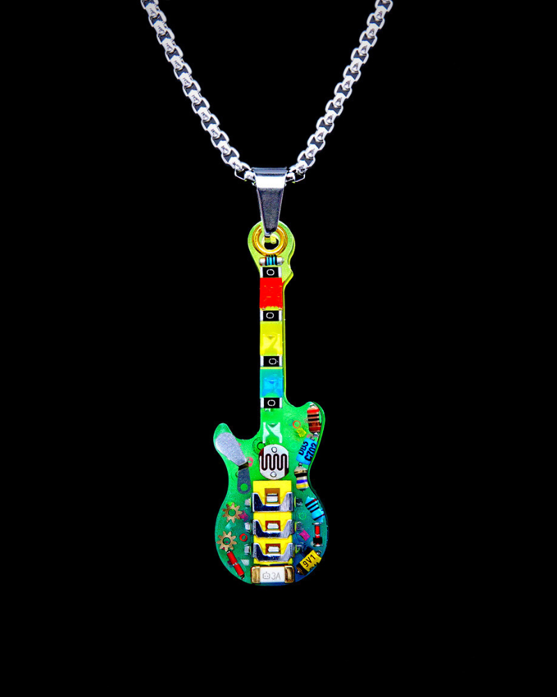 Cyberpunk Guitar Mechanical Necklace