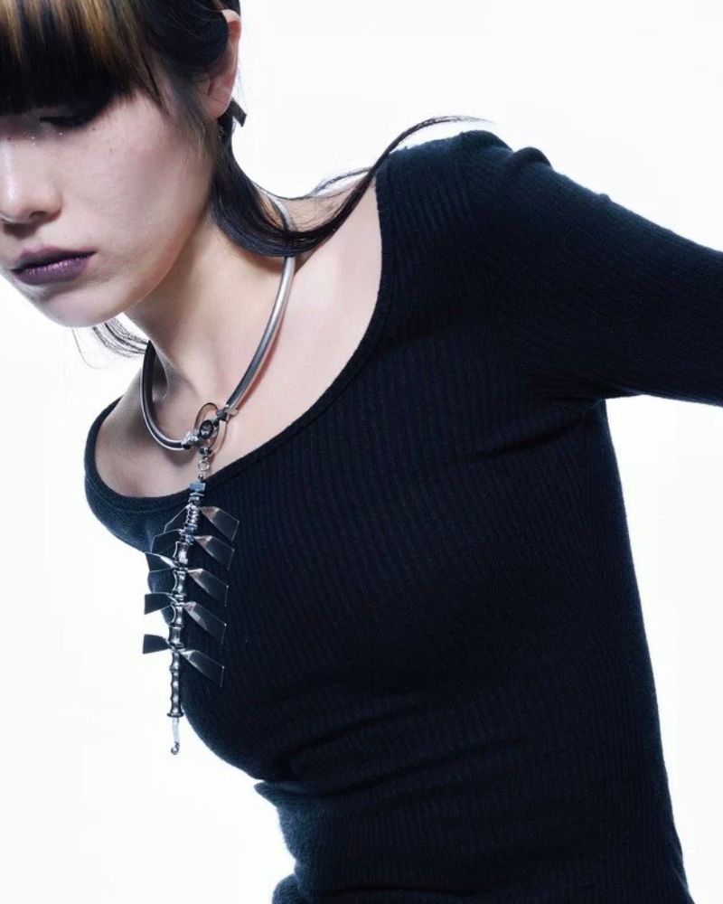 cyberpunk necklace,cyber fashion,cyberpunk aesthetic,Streetwear,Best Necklace. Punk necklace, necklace,techwear necklace,Jewelry,Sweater necklace