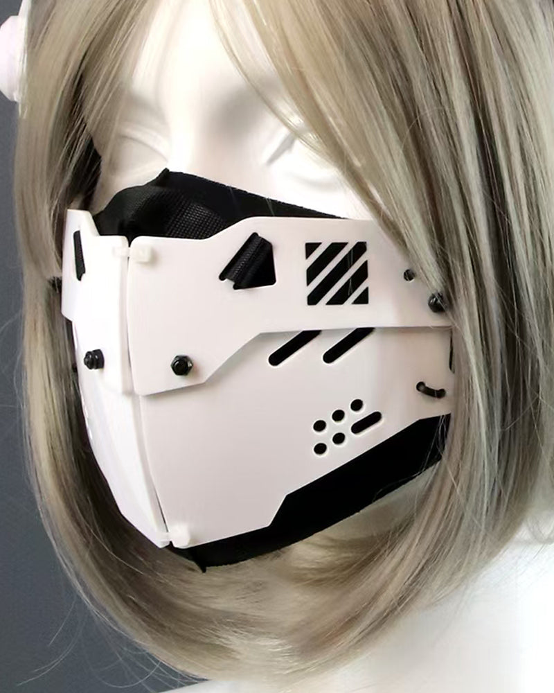 Cyberpunk Mech-Horn Tactical Cap Mask Hand Armor