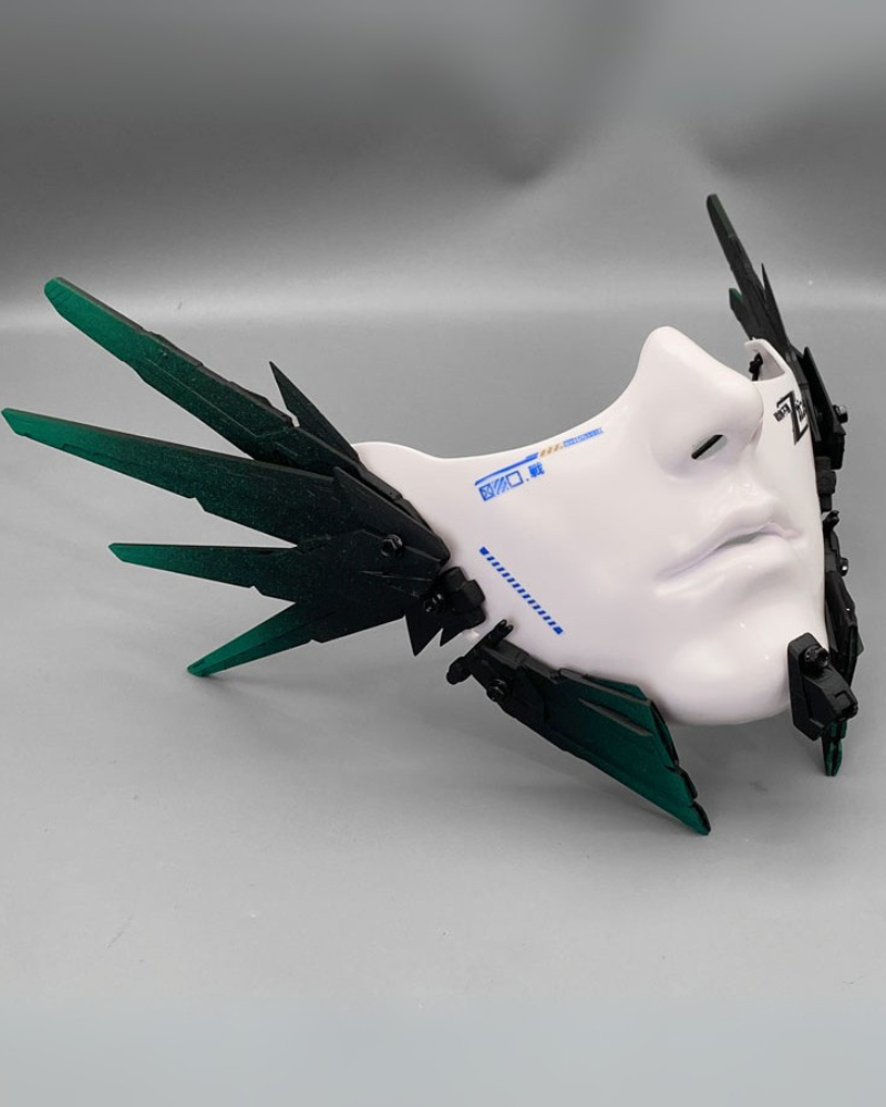 Cyberpunk Mecha Tech Half-Face Mask