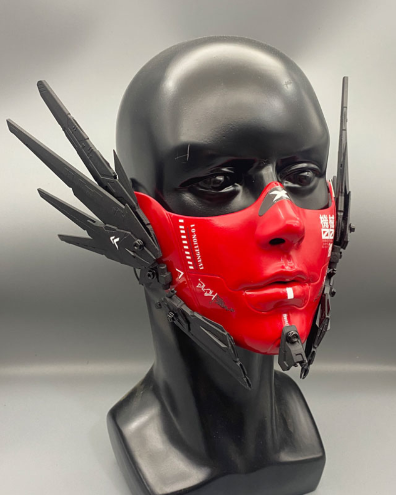 Cyberpunk Mecha Tech Half-Face Mask