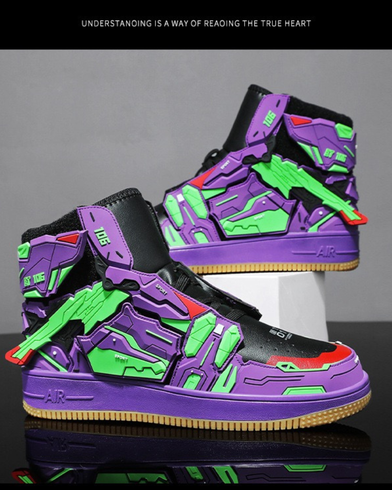 Cyberpunk Mecha Wings Sneakers|Blue Purple Red
