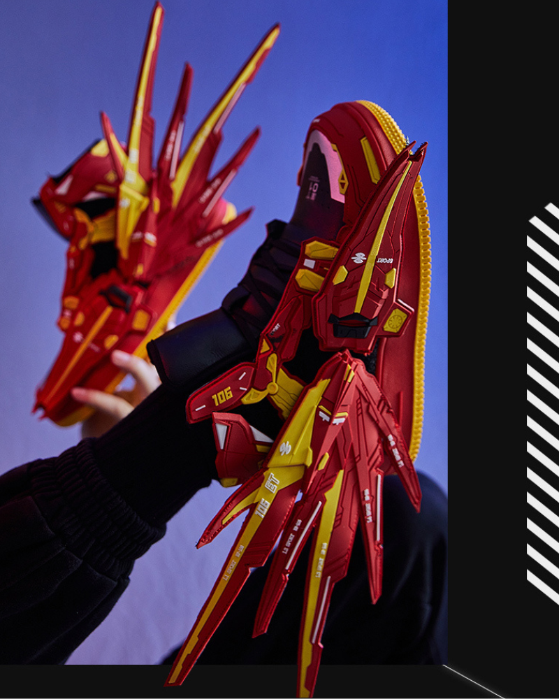 Cyberpunk Mecha Wings Sneakers|Blue Purple Red