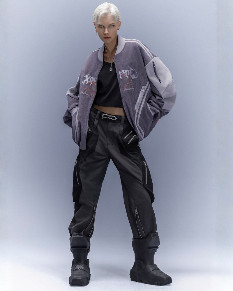 XIPHEVIL Cyberpunk Outfits Wide-Leg Techwear Pants