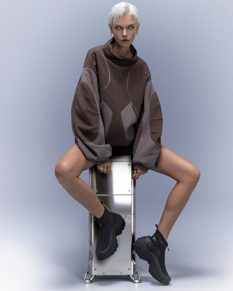 XIPHEVIL Cyberpunk Outfits High-Street Oversized Pullover Sweatshirt