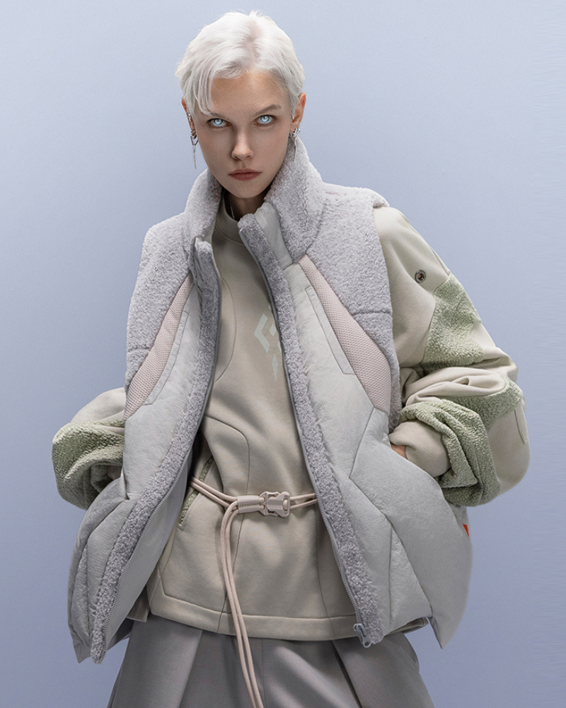 XIPHEVIL Cyberpunk Outfits Stand-Collar Lightweight Winter Down Vest