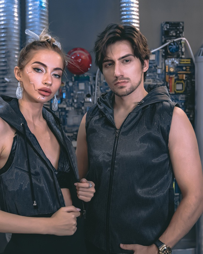 Cyberpunk Rave Clothing Luminous Hooded Vest