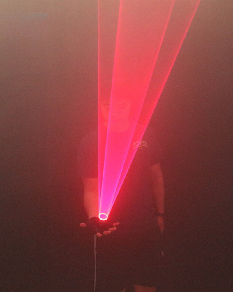 Cyberpunk Red&Green Laser Light Up Gloves