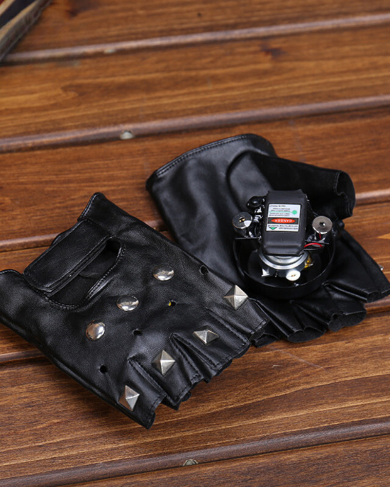 Cyberpunk Red&Green Laser Light Up Gloves