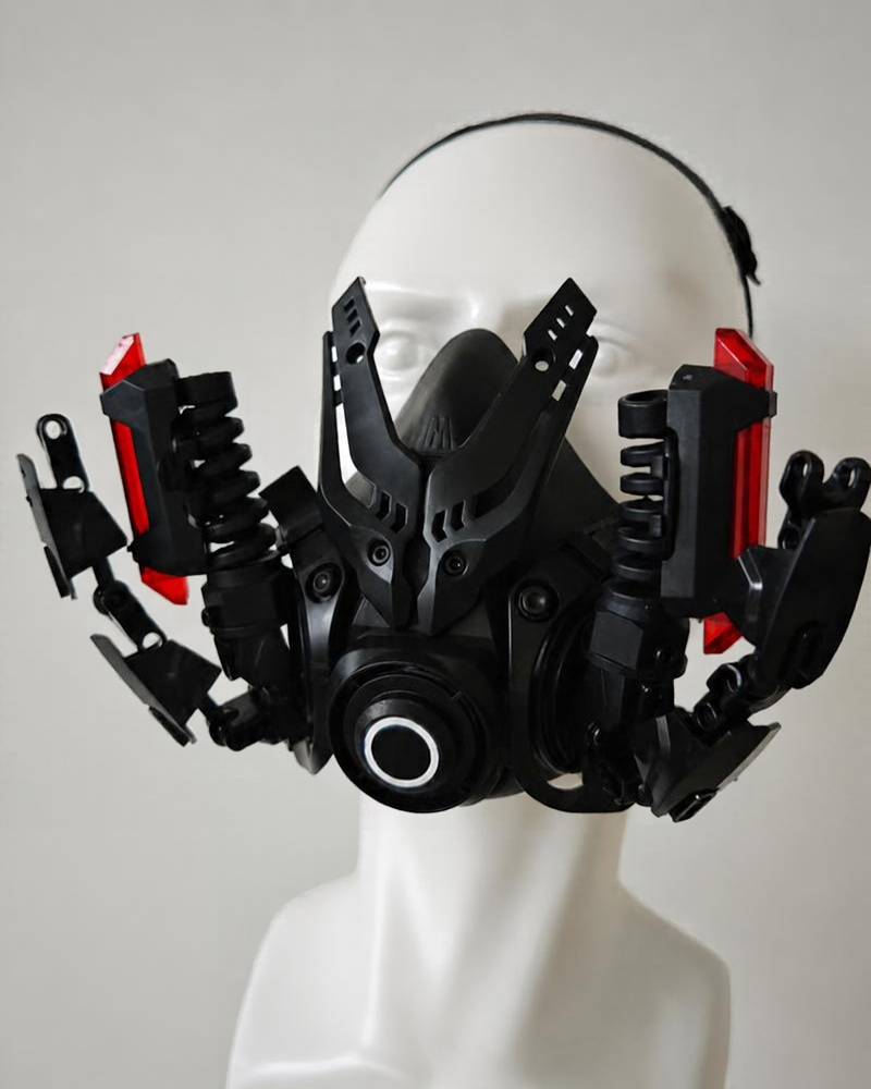 Cyberpunk Cosplay Glowing Mechanical Mask