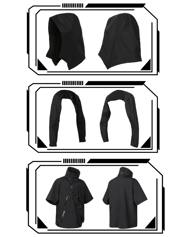 Cyberpunk Functional Waterproof Detachable Sleeves Jacket