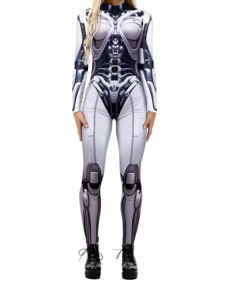 Cyberpunk Cosplay Future Warrior Women Techwear Bodysuit