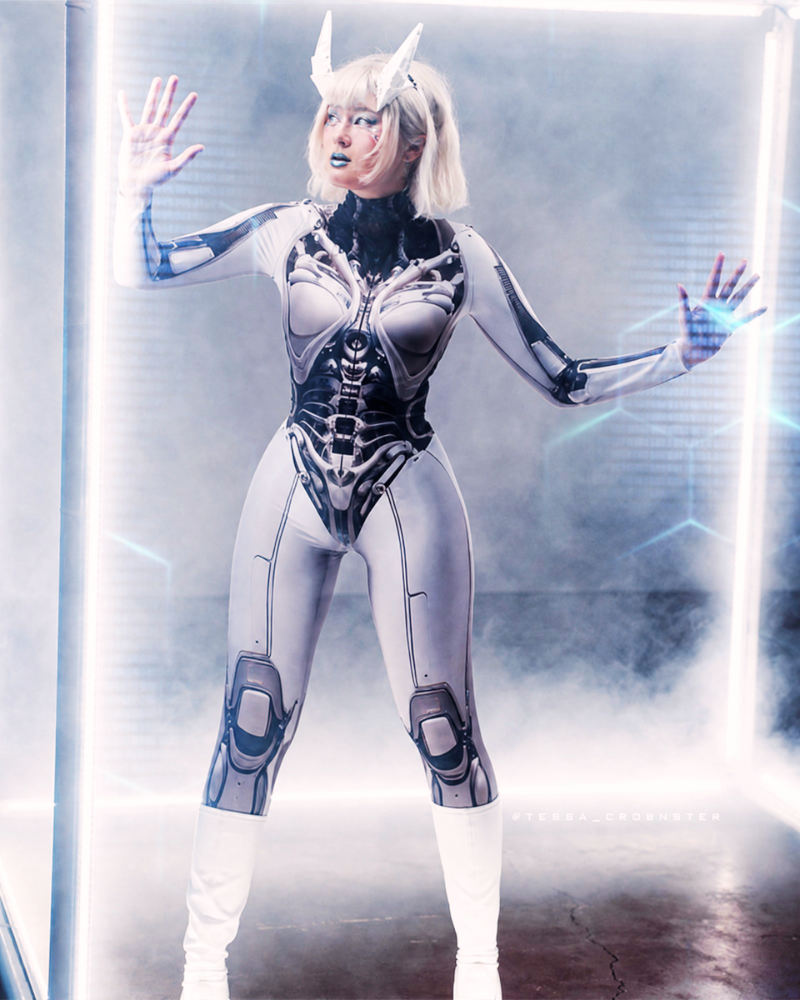 Cyberpunk Cosplay Future Warrior Women Techwear Bodysuit