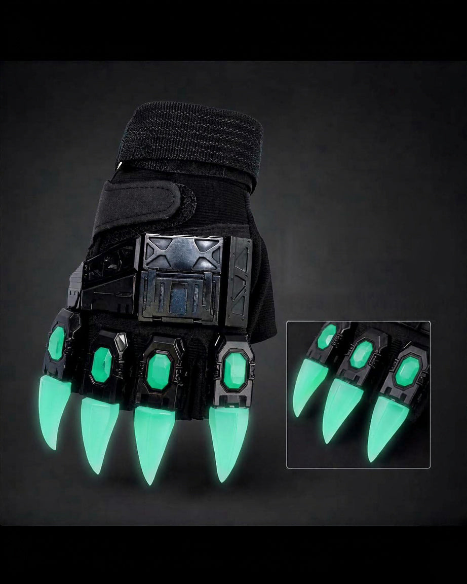 Cyberpunk Mecha-Tech Fluorescent Tactical Armor Finger Gloves