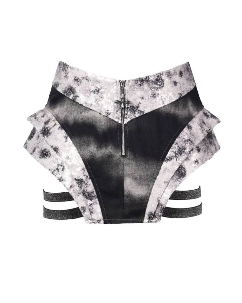 Cyberpunk Elf Futuristic Sequined Top & Mini Skirt (Sold Separately)