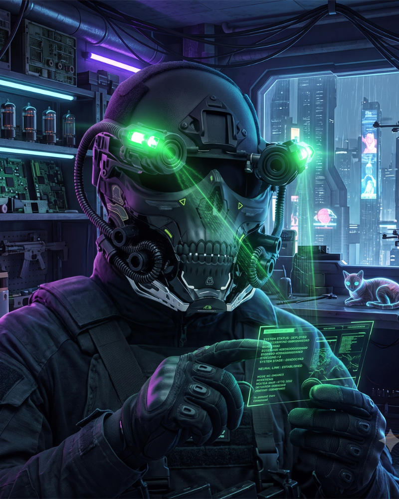 Cyberpunk Skull Half Face Mask