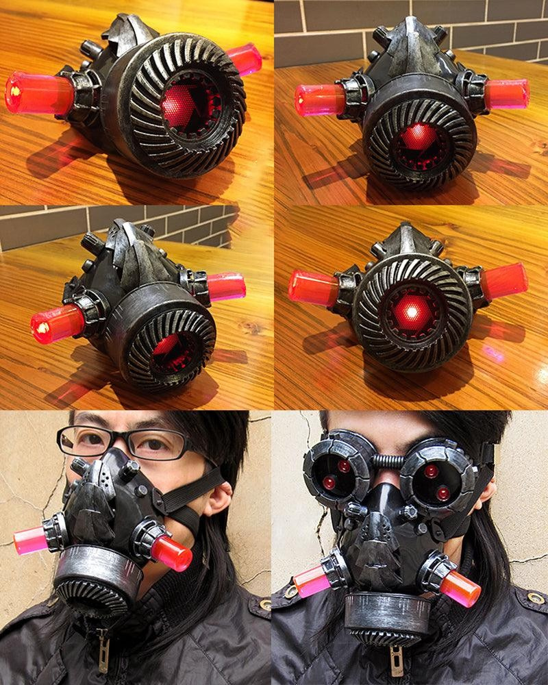 Cyberpunk Steampunk Glow Goggles And Mask (Sold Separately)
