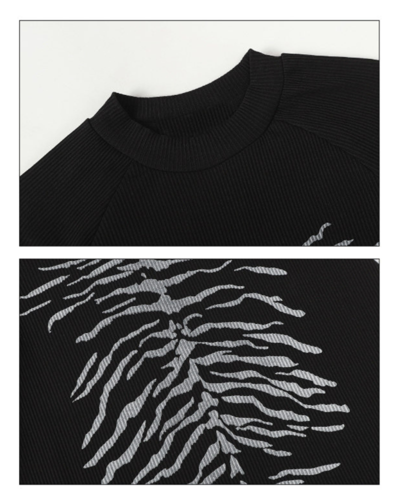 Dark Subculture Slim-Fit Crewneck Knit Sweatshirt