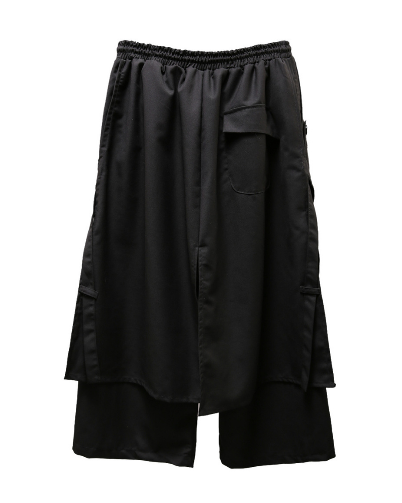 Dark Yamamoto Loose Faux-Layer Hakama Pants
