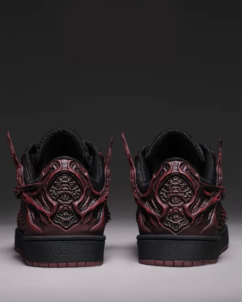 Techwear Armor-Textured Low-Top Sneakers
