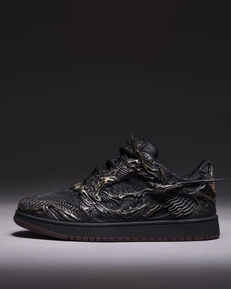 Techwear Armor-Textured Low-Top Sneakers