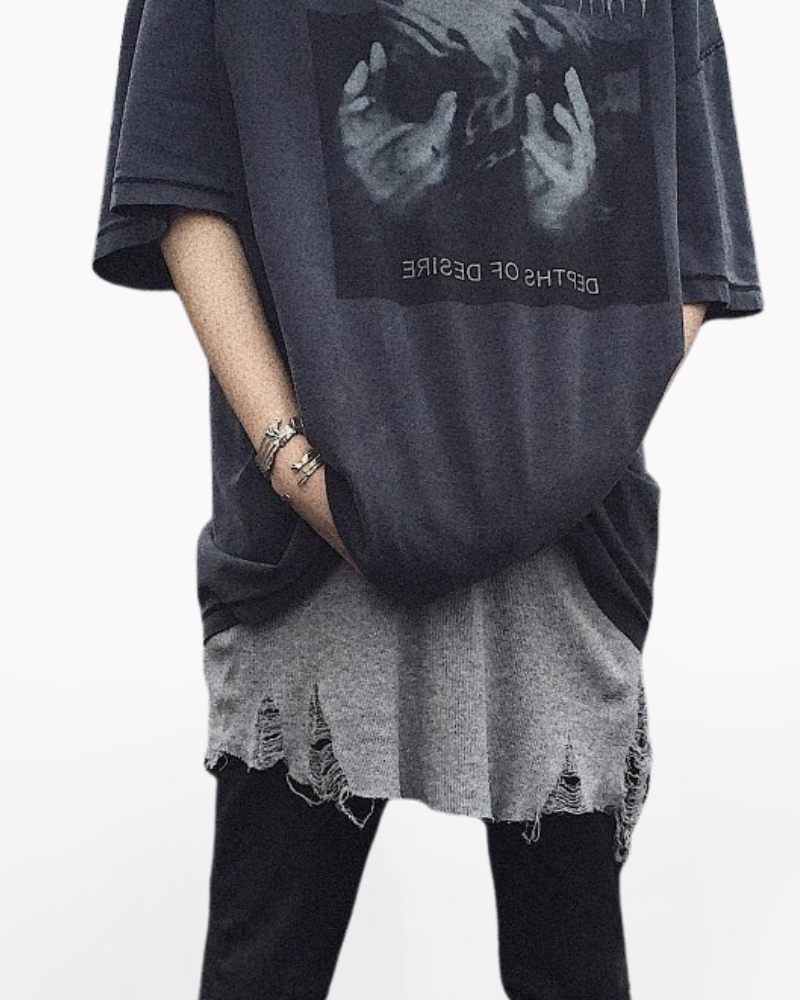 Darkwear Distressed Frayed Hem Base Layer Sleeveless T-Shirt