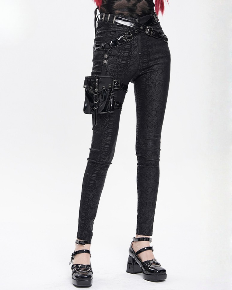 Darkwear Detachable Leg Bags Women Punk Pants