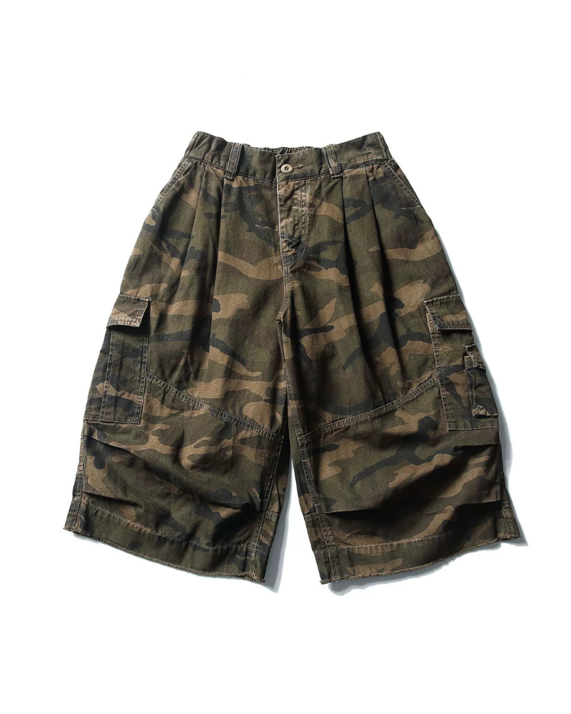 Denim Style Camo Cargo Shorts | Baggy Jorts