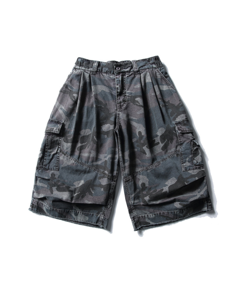 Denim Style Camo Cargo Shorts | Baggy Jorts