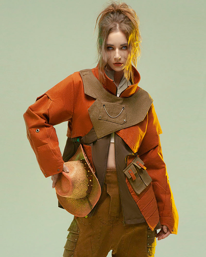 XIPHEVIL Cyberpunk Outfits Far-Off Vanguard Multi-Pocket Jacket