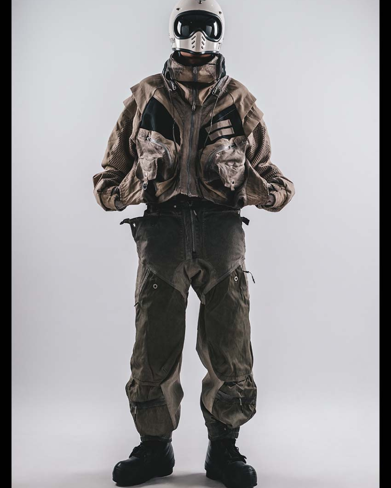 Functional Apocalyptic Wasteland Modular Detachable-Collar Jacket