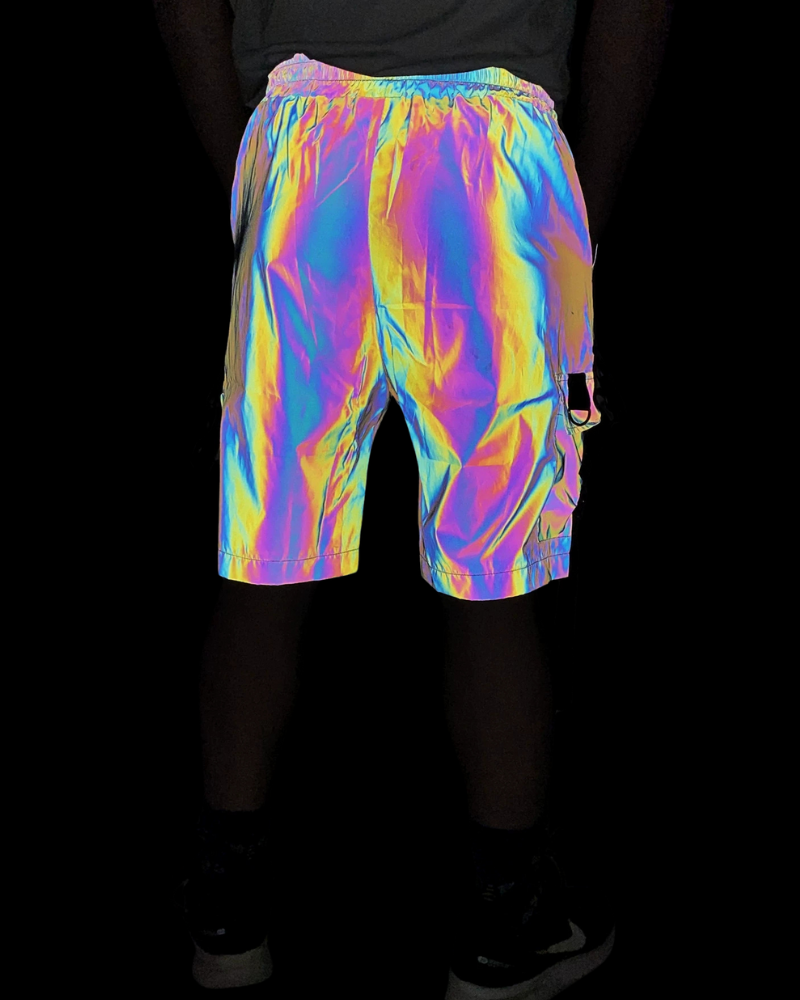 Functional Colorful Reflective Cargo Shorts