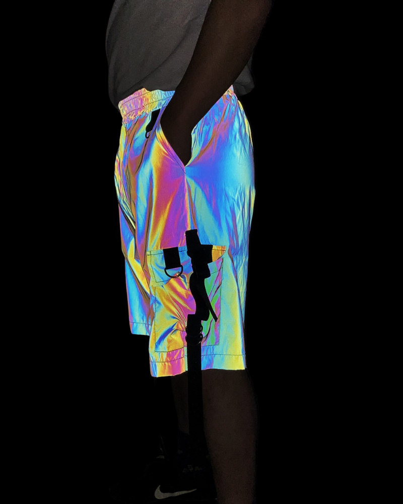 Functional Colorful Reflective Cargo Shorts