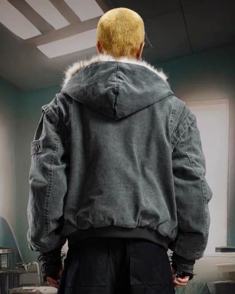 Functional Opium Style Deconstructed Patchwork Winter Jacket