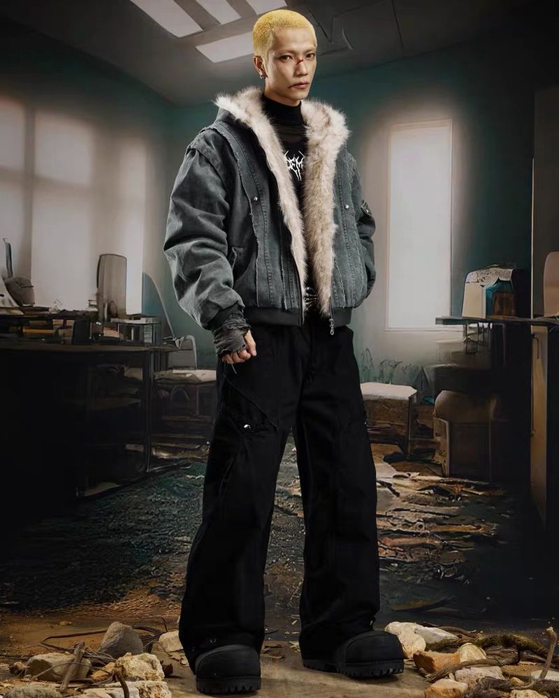 Functional Opium Style Deconstructed Patchwork Winter Jacket