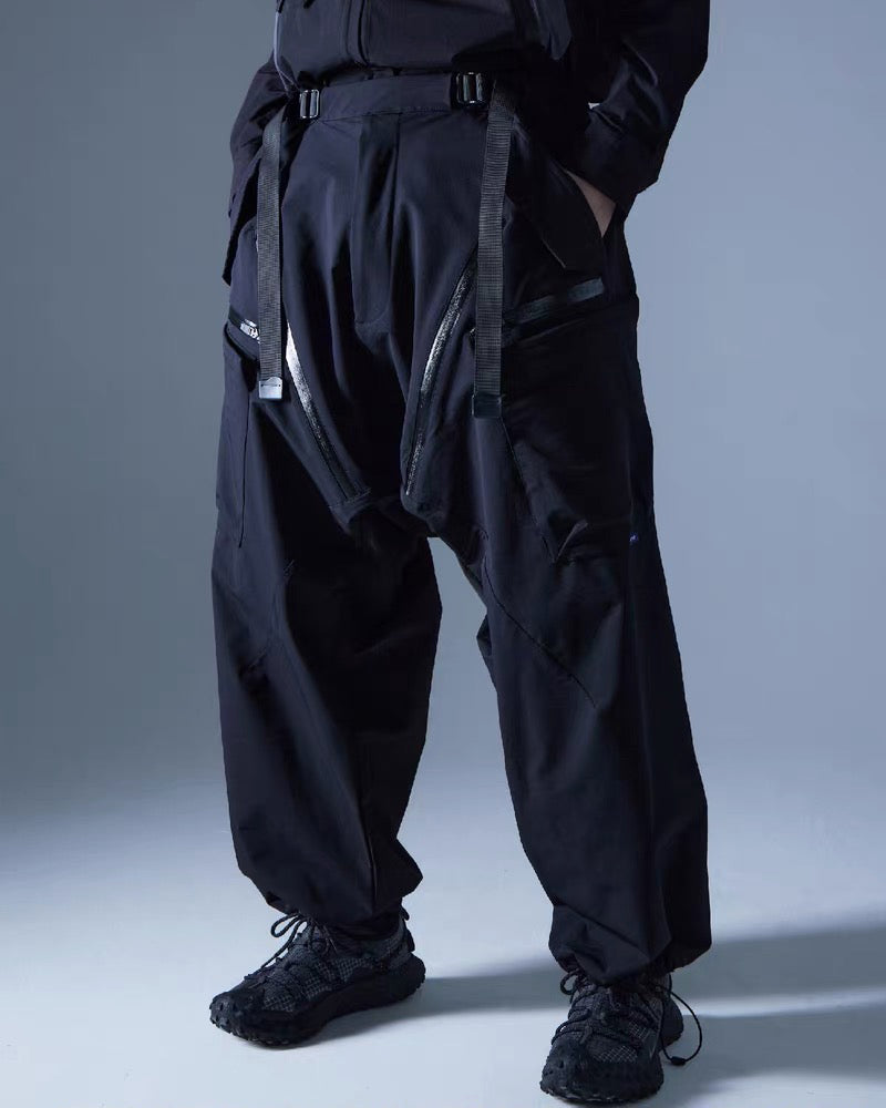 Functional Drop-Crotch Cargo Pants