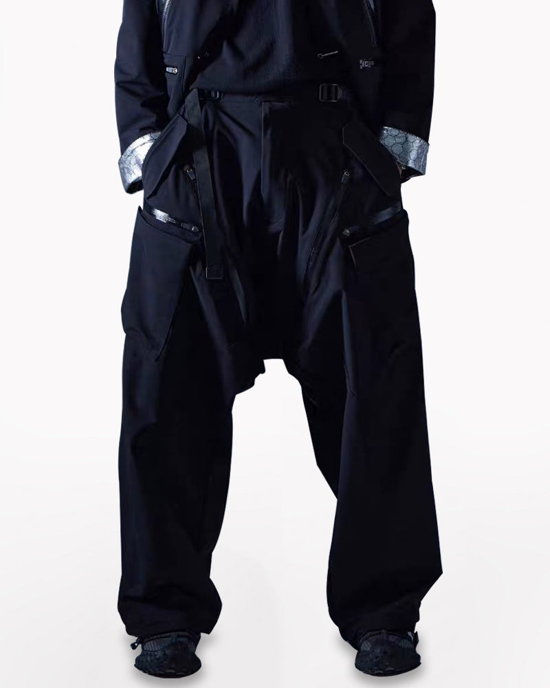Functional Drop-Crotch Cargo Pants