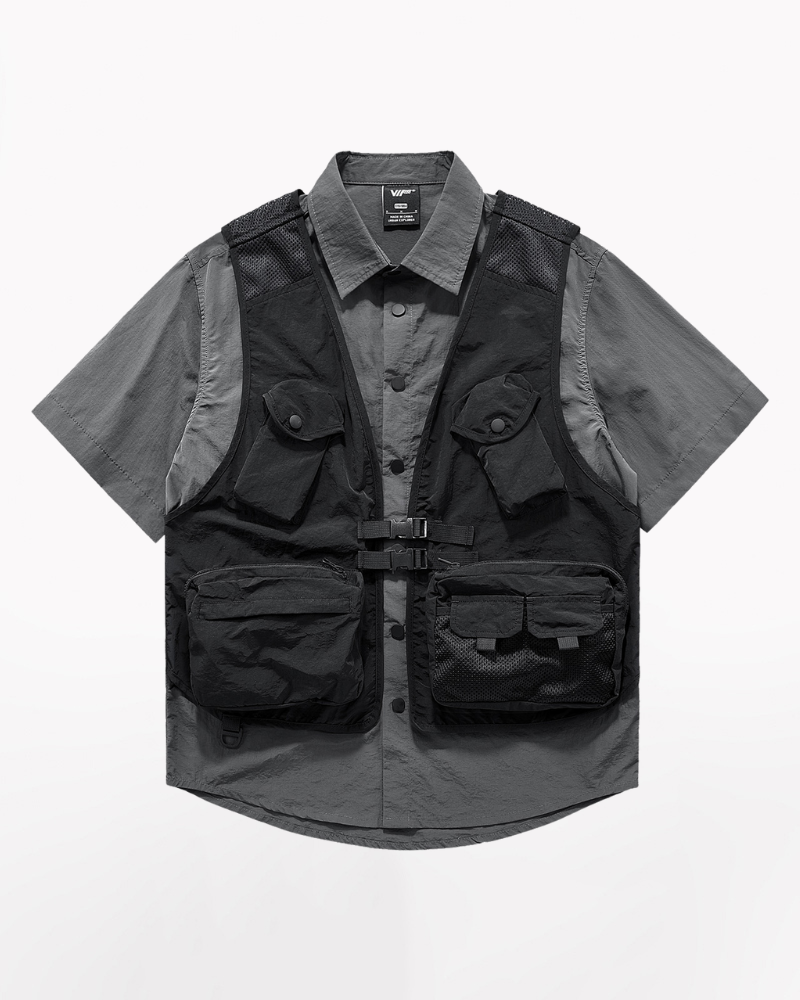 Techwear T-shirts,tactical shirt,mens black tees,cargo t-shirt men&